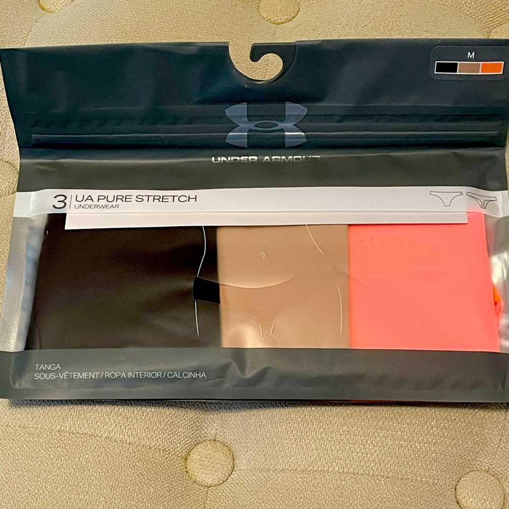 NWT - 3-pack Women’s Under Armour Pure Stretch Thong Underwear